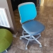 Steelcase Blue Cobi Leather Drafting Stool Chair w/ Leather Seat